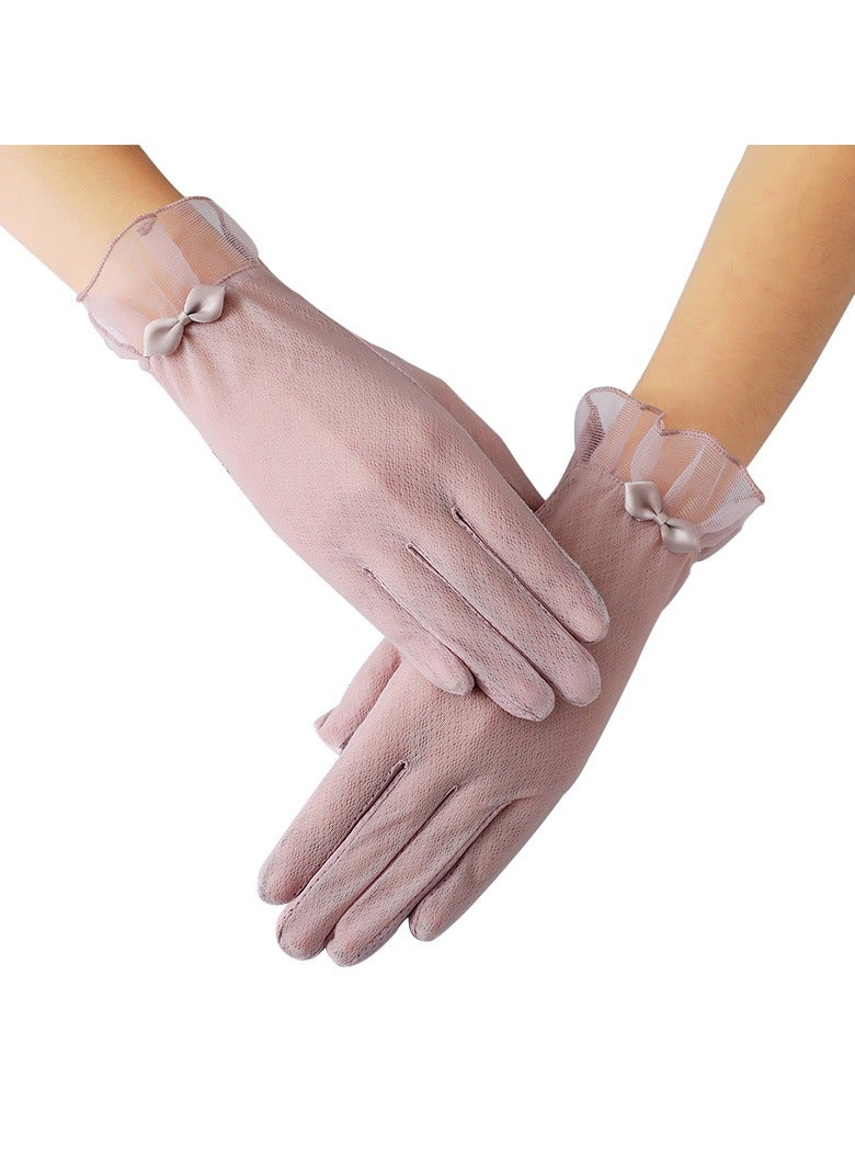 قفازات قيادة نسائية، قفازات أكمام مربوطة، حماية من أشعة الشمس الصيفية، قفازات رياضية.